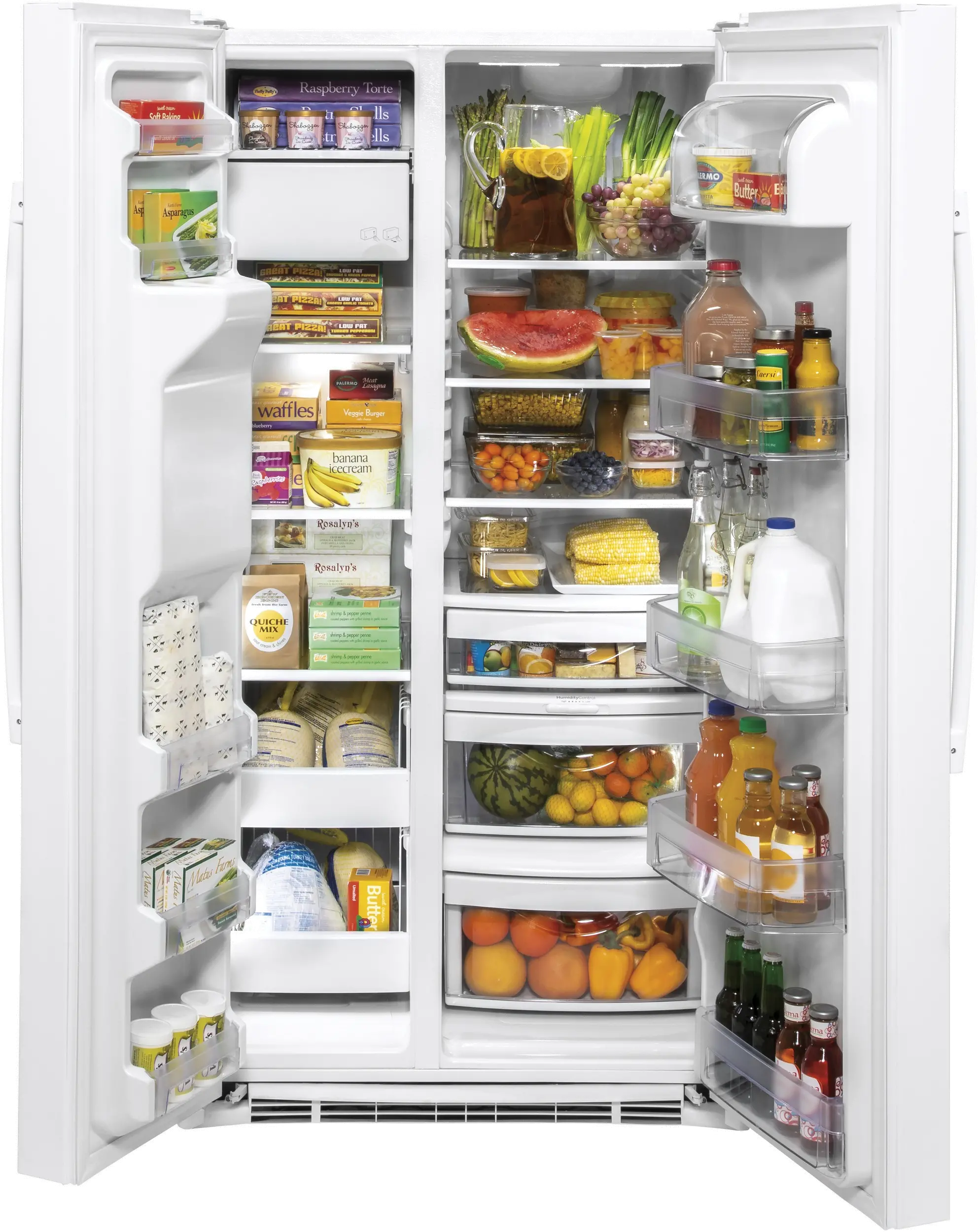 GSS25IGNWW GE 25.1 cu ft Side by Side Refrigerator - White-2