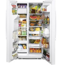 GSS25IGNWW GE 25.1 cu. ft. Side by Side Refrigerator - 36 Inch White-2