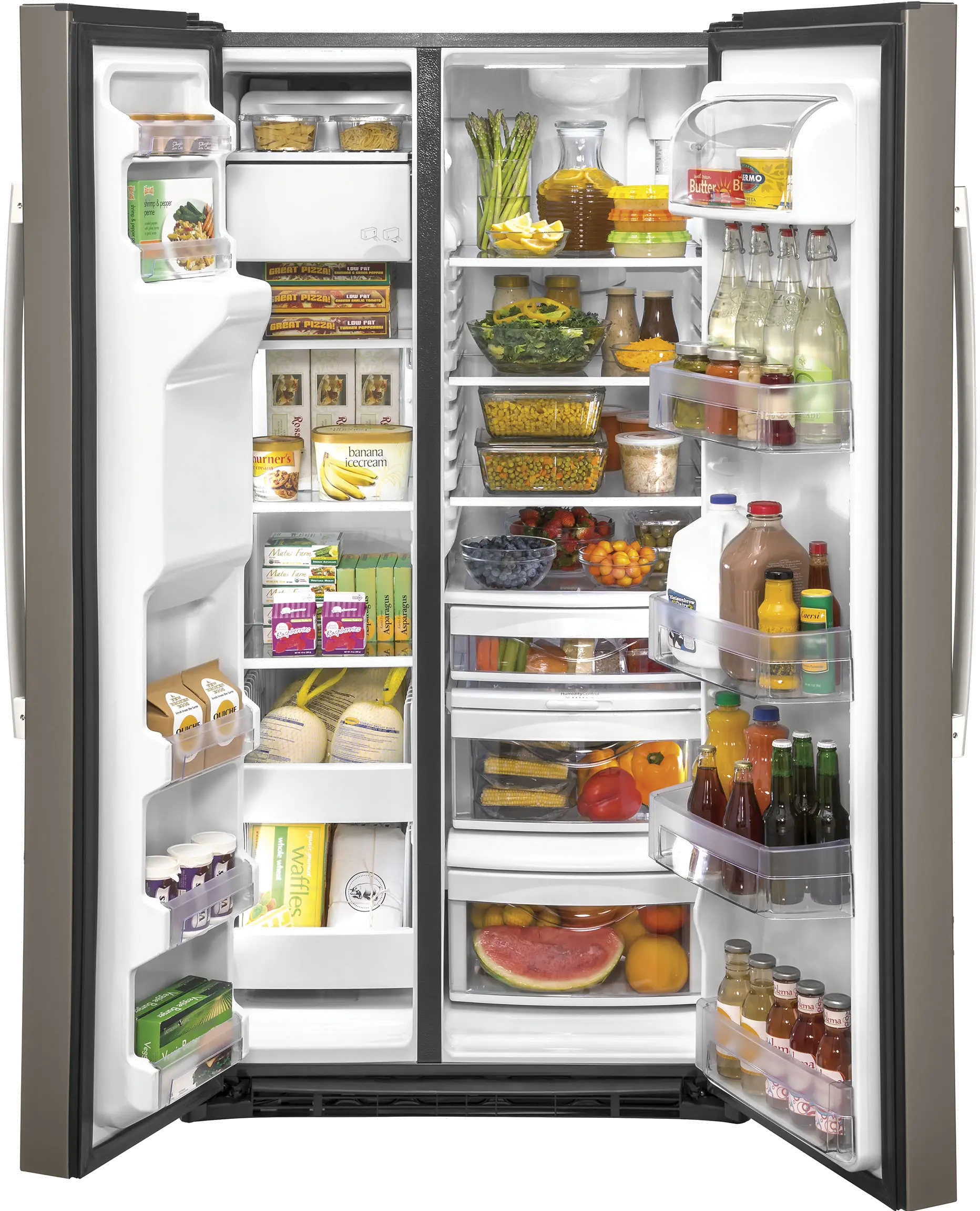 GSS25IMNES GE 25.1 cu ft Side by Side Refrigerator - Slate-2