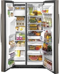 GSS25IMNES GE 25.1 cu. ft. Side by Side Refrigerator - 36 Inch Slate-2
