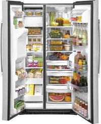GSS25IYNFS GE 25.1 cu. ft. Side by Side Refrigerator - 36 Inch Fingerprint Resistant Stainless Steel-2