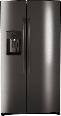 GSS25IBNTS GE 25.1 cu. ft. Side by Side Refrigerator - 36 Inch Black Stainless Steel