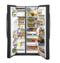 GSS25IENDS GE 25.1 cu. ft. Side by Side Refrigerator - 36 Inch Black Slate-2