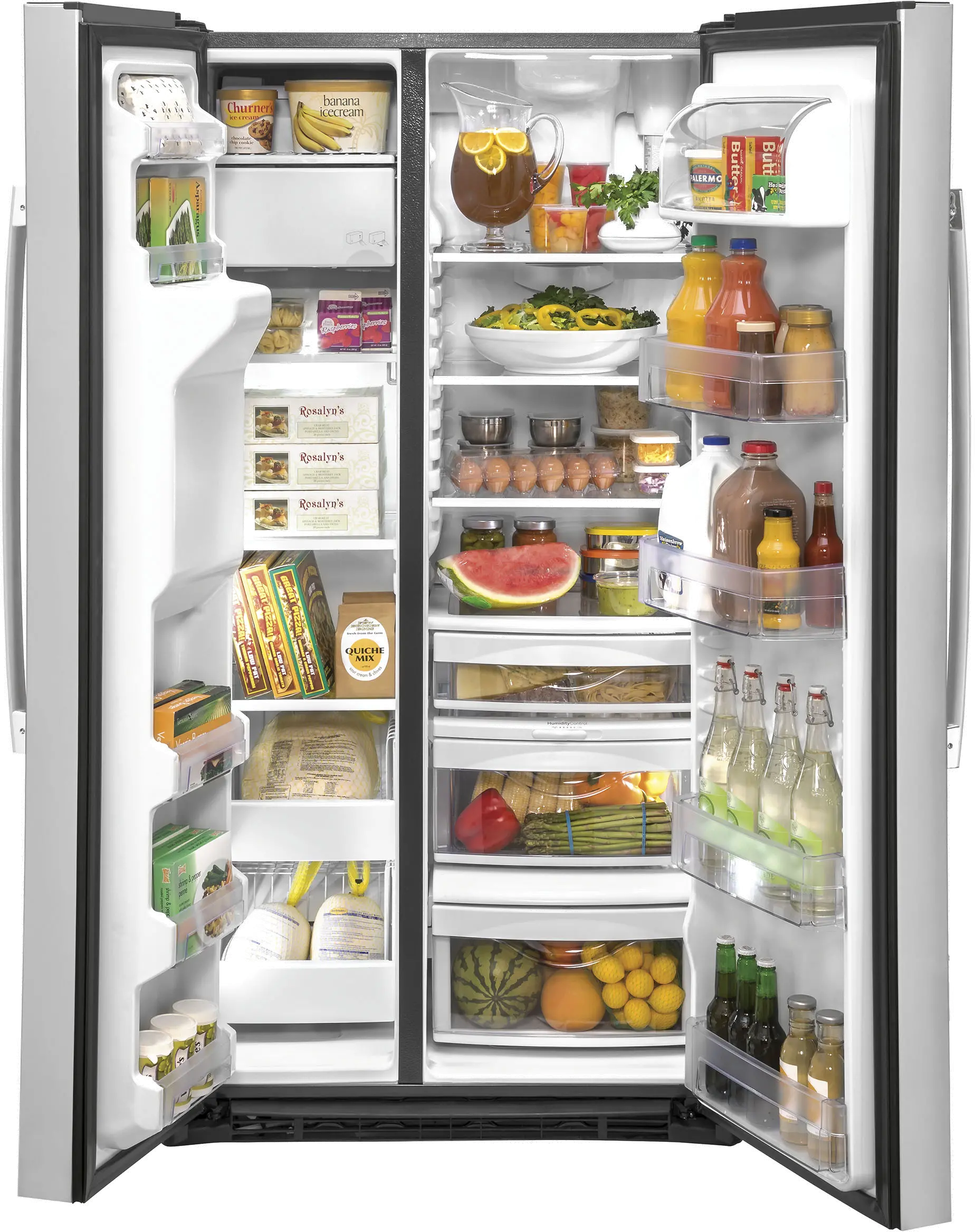 GZS22IYNFS GE 21.8 cu ft Side by Side Refrigerator - Counter Depth Stainless Steel-2