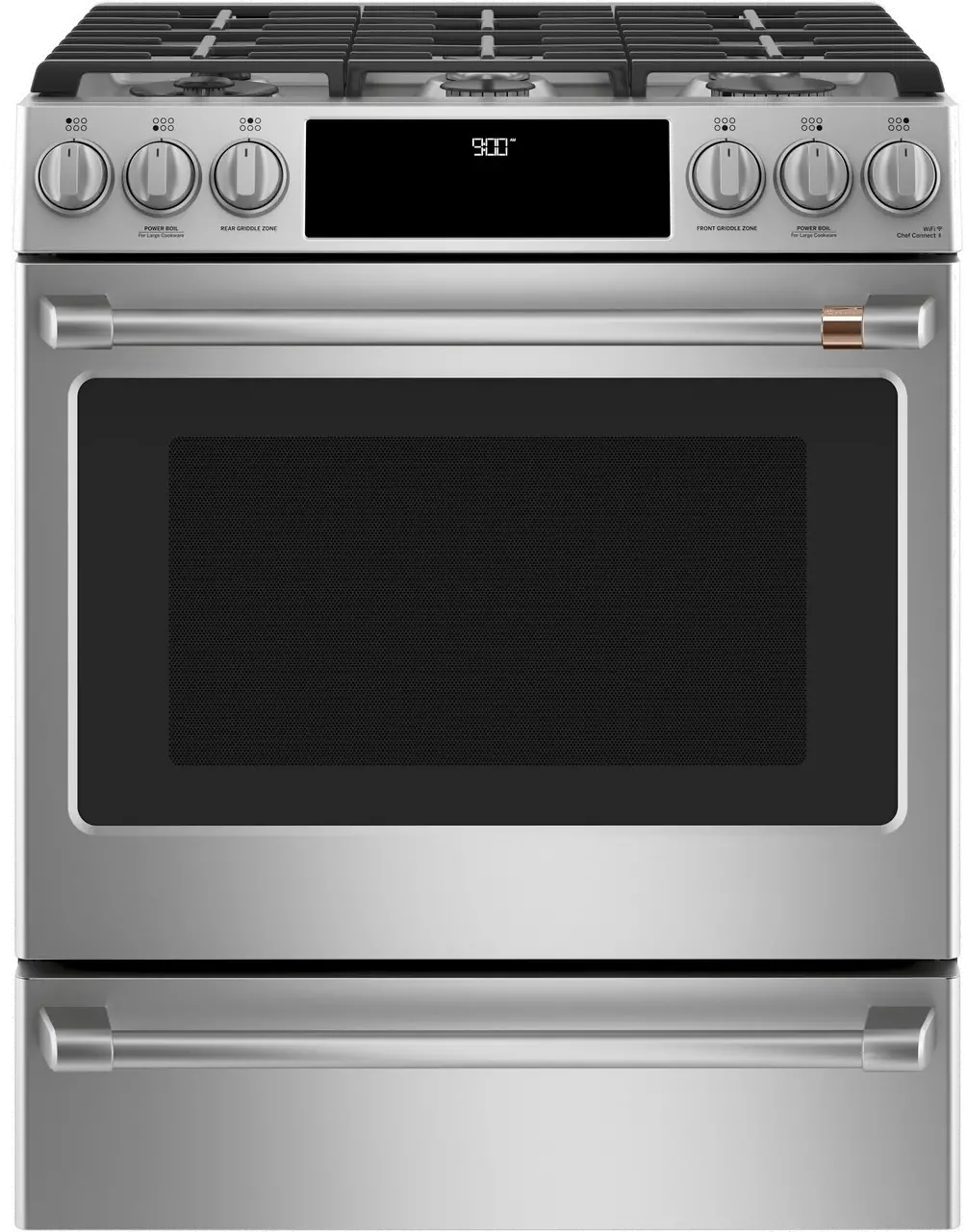 C2S900P2MS1 Cafe 30 Inch Dual Fuel Slide In Smart Range - Stainless Steel-2