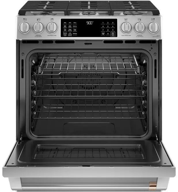 C2S900P2MS1 Cafe 30 Inch Dual Fuel Slide In Smart Range - Stainless Steel-3