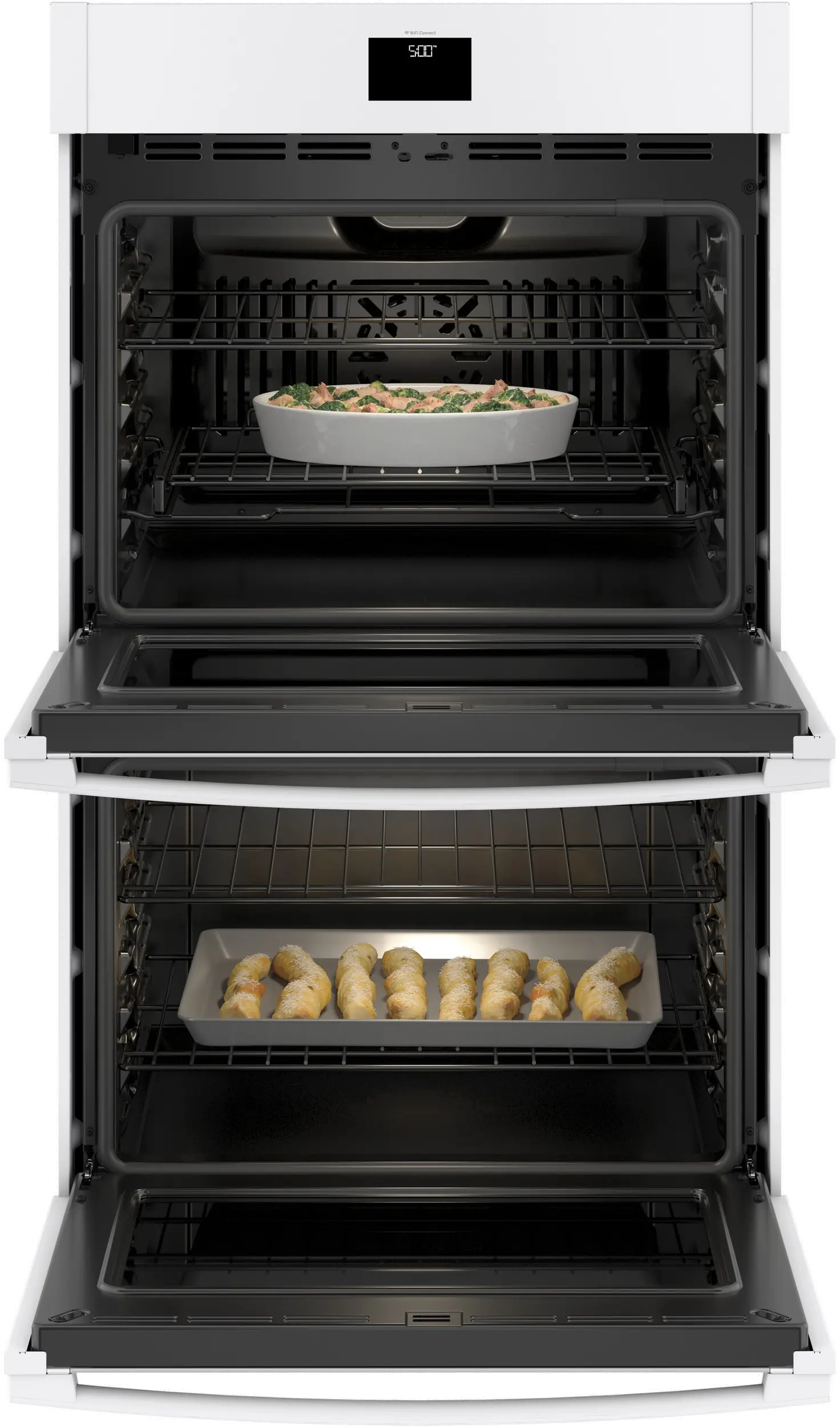 JTD5000DNWW GE 10 cu ft Double Wall Oven - 30 W White-2