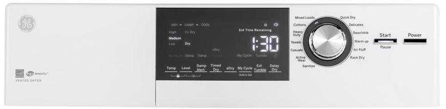 GFD14ESSNWW GE 24 inch Electric Dryer - White-2