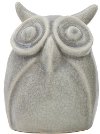 5 Inch Crackled Gray Terracotta Owl Vase