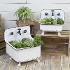 17 Inch Distressed White Metal Wash Bin Planter