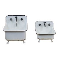 17 Inch Distressed White Metal Wash Bin Planter-2
