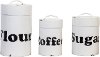 11 Inch Distressed White Metal Lidded Canister