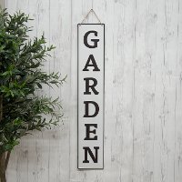 White and Black Garden Metal Word Wall Art