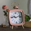 Pink Retro Metal Table Clock