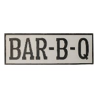 White and Black Metal Rectangular Wood Art Sign-2