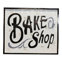 Distressed White, Black and Gray Metal Bake Shop Sign-2