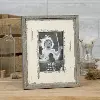Clearance Distressed Gray Wood and White Tabletop Picture Frame
