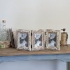 Brown Wood Triple Opening Accordion Style Picture Frame