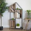 Wood and Iron Standing Cubby Shelf