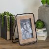 Brown and Black Wood and Metal Picture Frame