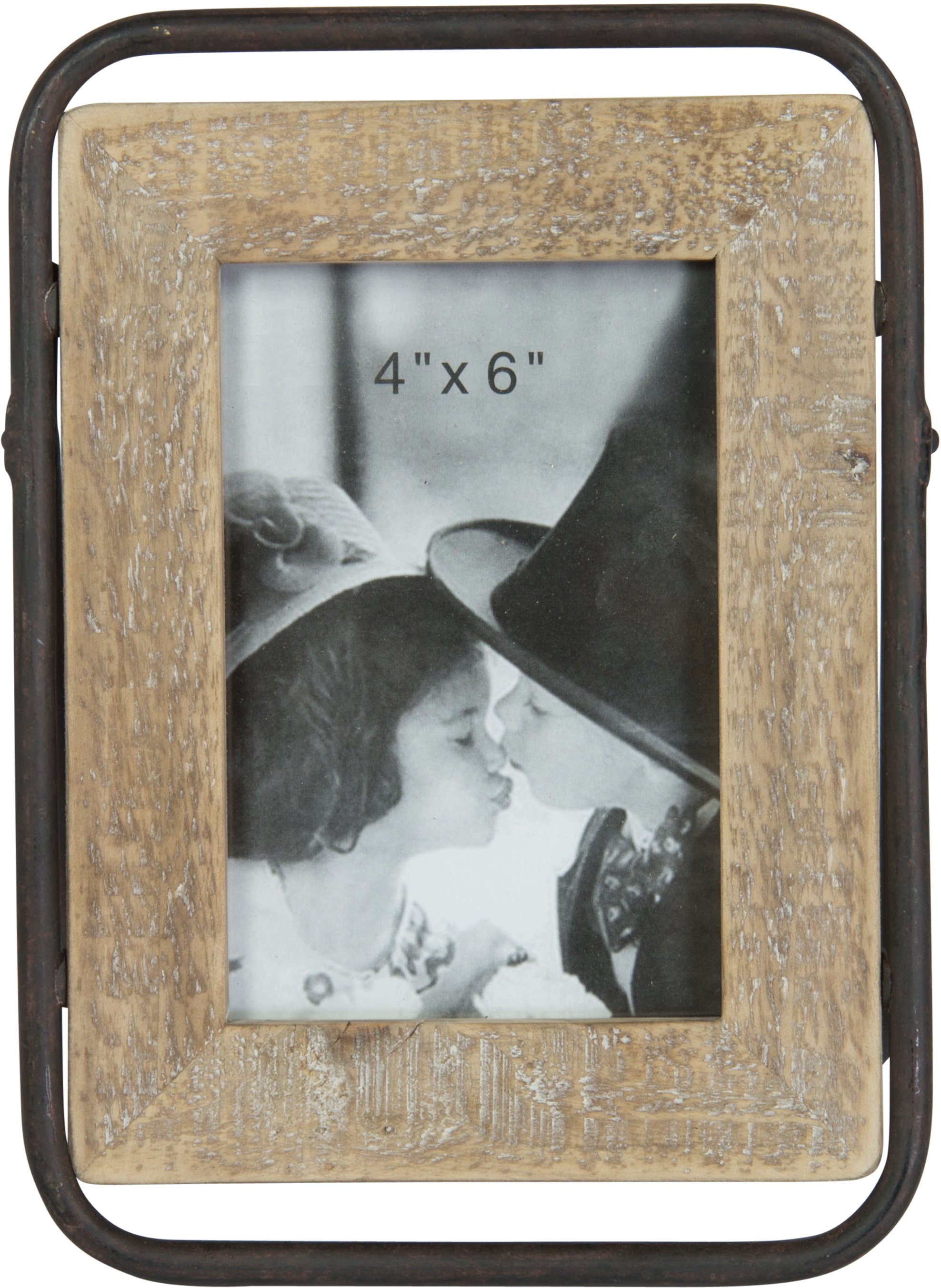 Brown Wood and Metal Picture Frame-2