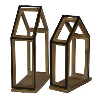 12 Inch Brown and Black Metal and Wood Shelf-2