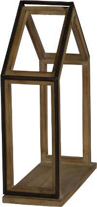 12 Inch Brown and Black Metal and Wood Shelf-3