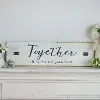 Distressed White and Black Wooden Together Sign