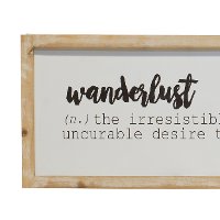 White and Black Wanderlust Sign with Natural Wood Frame-3