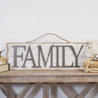 Distressed Wooden Family Word Wall Art