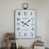 White and Black Rectangular Metal Wall Clock