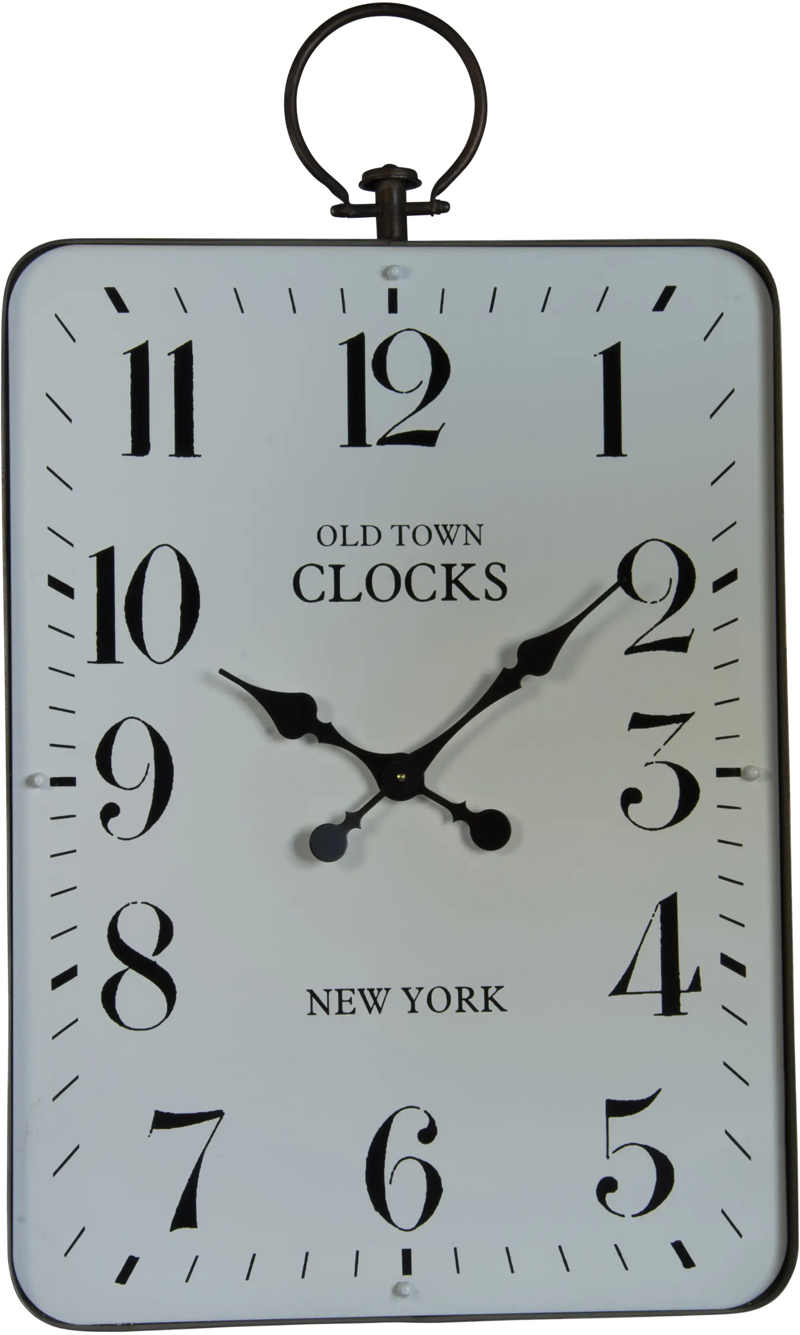 White and Black Rectangular Metal Wall Clock-2