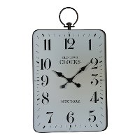 White and Black Rectangular Metal Wall Clock-2