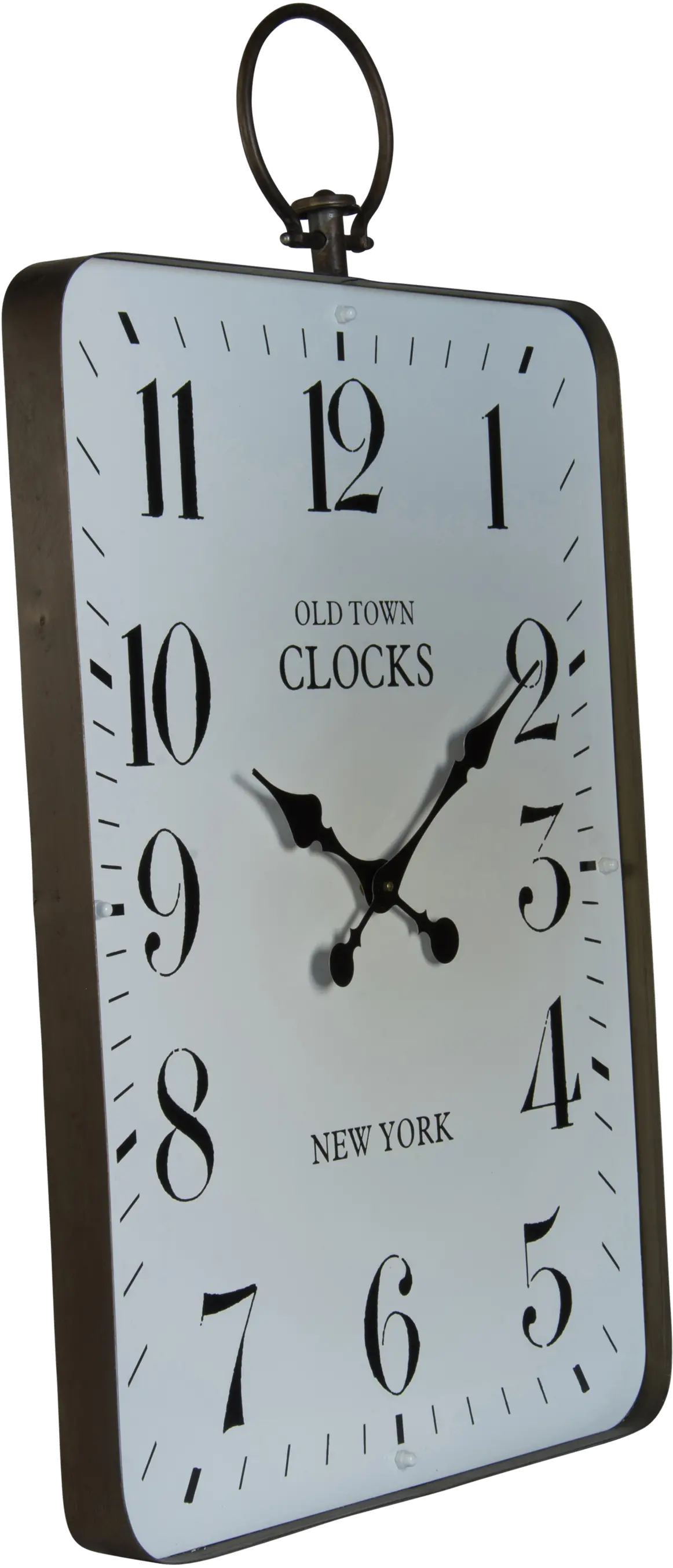 White and Black Rectangular Metal Wall Clock-3