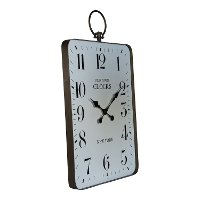 White and Black Rectangular Metal Wall Clock-3