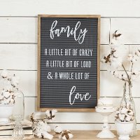 Black, White and Brown A Little Bit Family Wood Sign