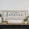 Distressed White and Black Forever Wooden Sign