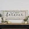 Distressed White and Black Forever Wooden Sign