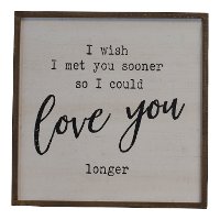 White, Brown and Black Love You Longer Wooden Sign-2