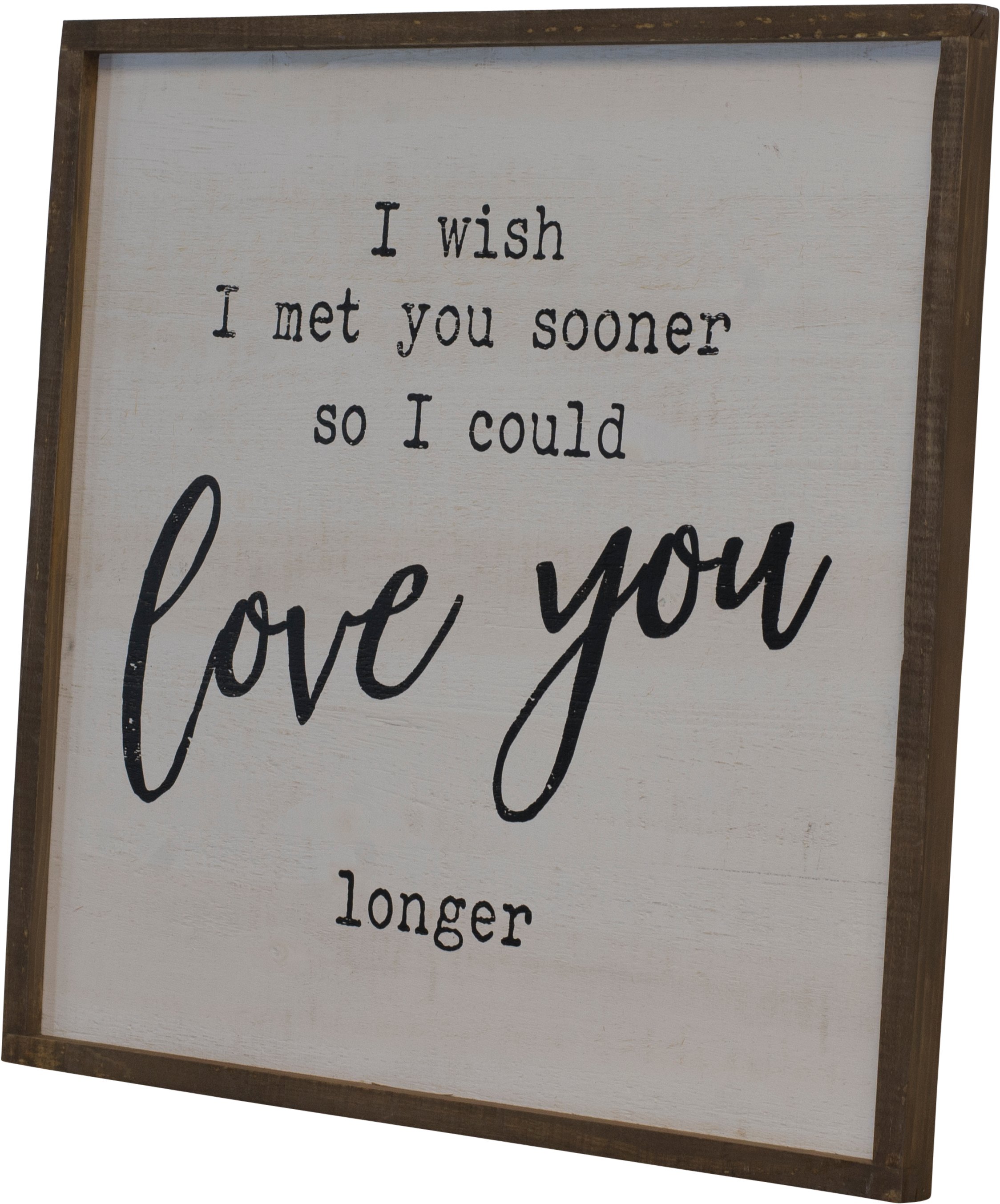 White, Brown and Black Love You Longer Wooden Sign-3