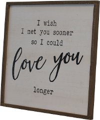 White, Brown and Black Love You Longer Wooden Sign-3