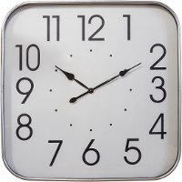 Contemporary White and Black Metal Framed Wall Clock