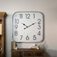 Contemporary White and Black Metal Framed Wall Clock-2
