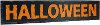 Distressed Orange and Black Halloween Metal Word Art Sign