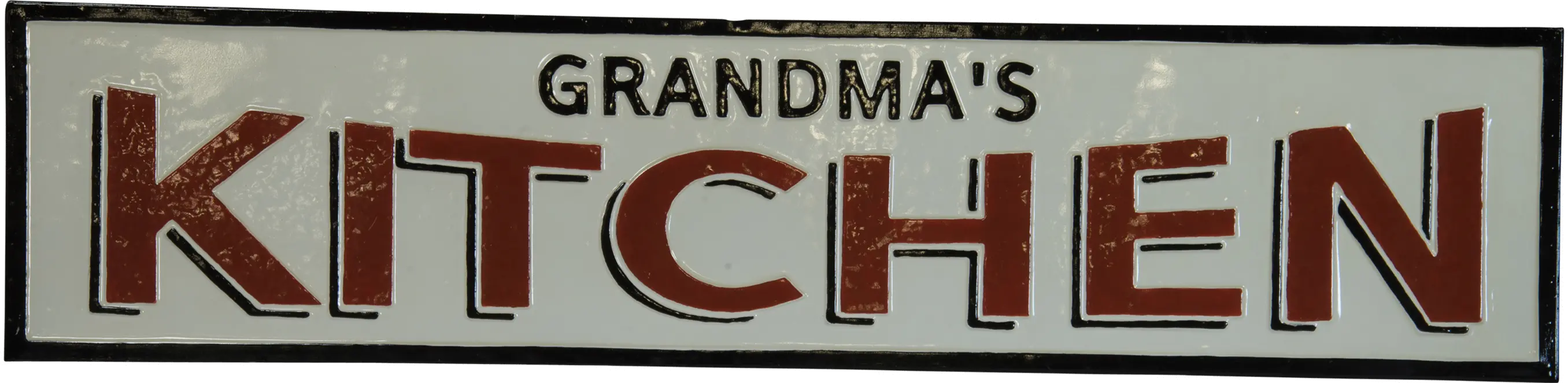 Red, Black and White Grandma's Kitchen Metal Sign-2