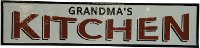 Red, Black and White Grandma's Kitchen Metal Sign-2