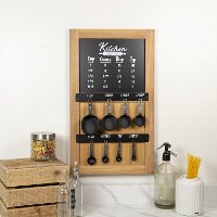 Wooden Black and White Kitchen Conversion Chart with Spoons