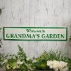 Green and White Grandma's Garden Metal Sign