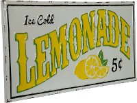 Yellow, White, Green and Black Lemonade Metal Sign-2