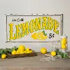 Yellow, White and Black Lemonade Metal Sign